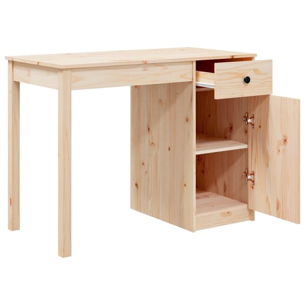 vidaXL skrivebord 100x50x75 cm massivt fyrretræ