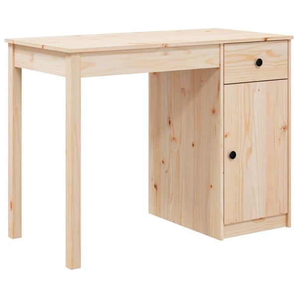 vidaXL skrivebord 100x50x75 cm massivt fyrretræ