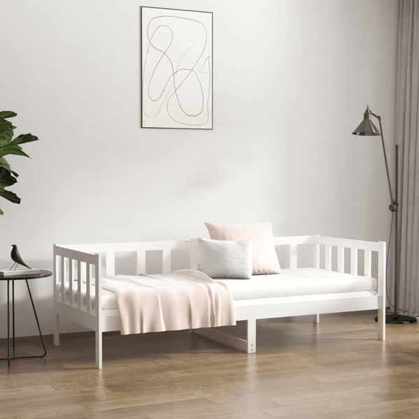 vidaXL Dagseng uten madrass hvit 80x200 cm heltre furu