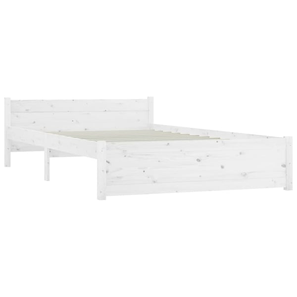 vidaXL Sengeramme hvit heltre 135x190 cm Double