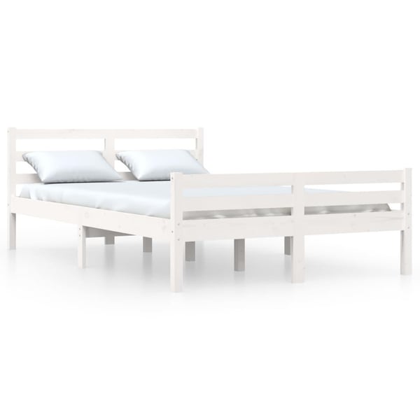 vidaXL Sengeramme hvit heltre 150x200 cm King Size