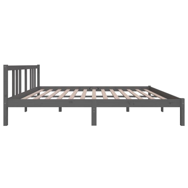 vidaXL Sengeramme grå heltre 150x200 cm King Size