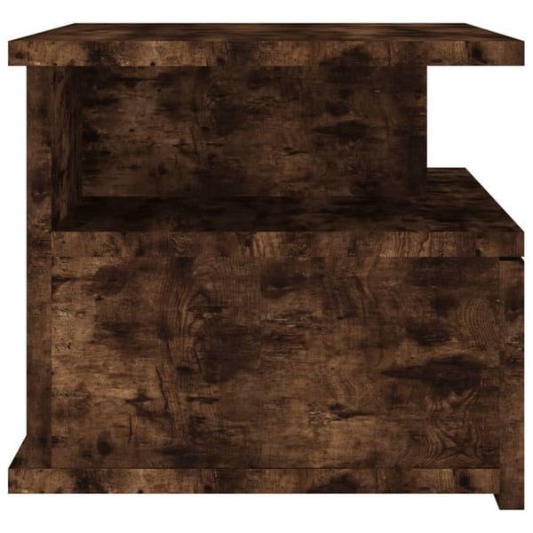 vidaXL væghængt natbord 40x31x27 cm konstrueret træ røget egetræ