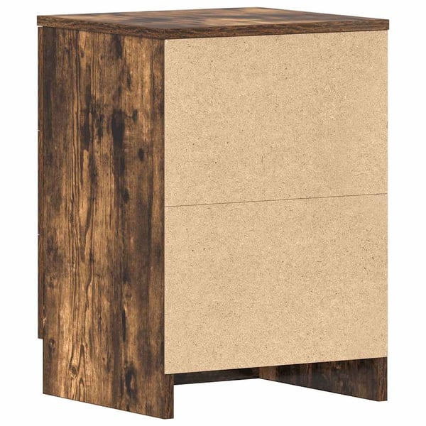 vidaXL sengeborde 2 stk. 38x35x56 cm konstrueret træ røget egetræ