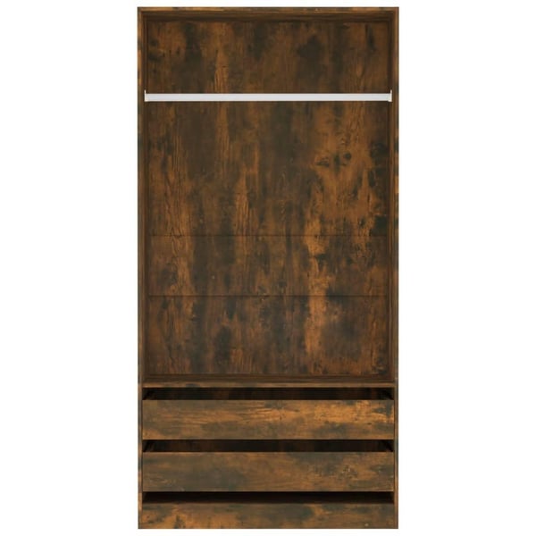 vidaXL Garderobe røkt eik 100x50x200 cm konstruert tre