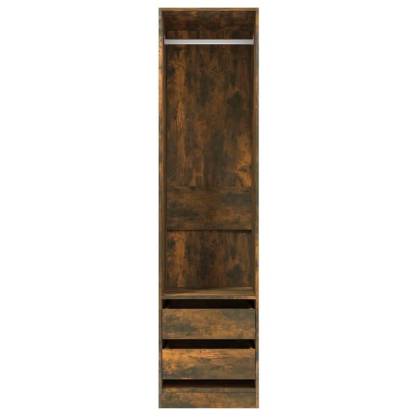 vidaXL Garderobe med skuffer røkt eik 50x50x200 cm konstruert tre