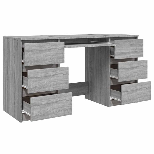 vidaXL Skrivebord grå sonoma 140x50x77 cm konstruert tre