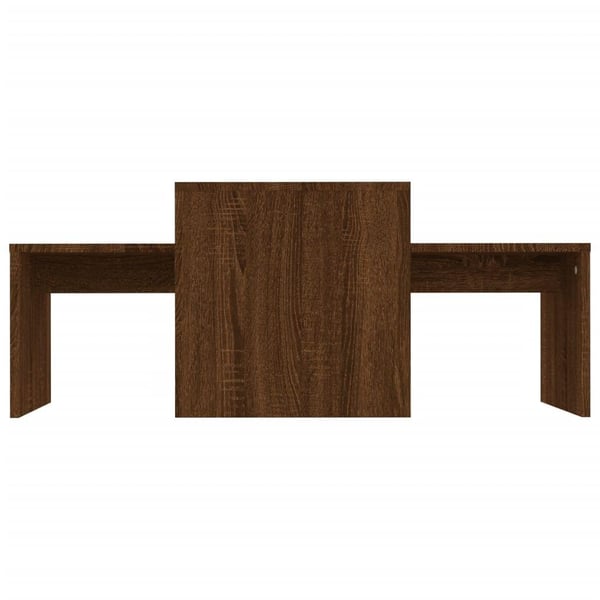 vidaXL Salongbordsett brun eik 100x48x40 cm konstruert tre