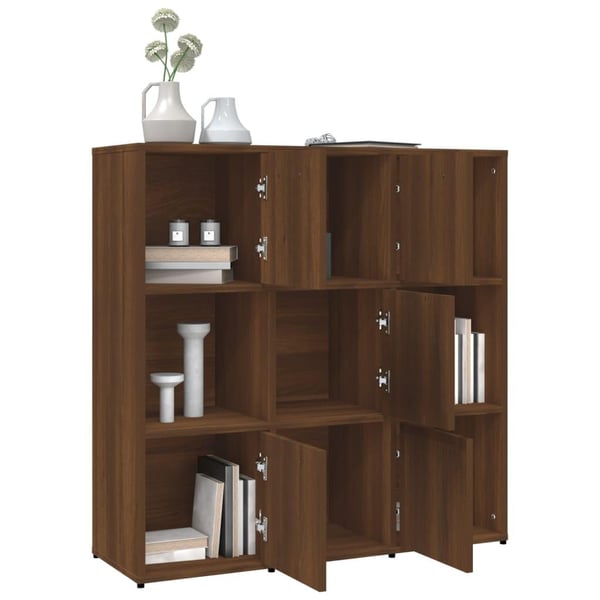 vidaXL bogreol 90x30x90 cm konstrueret træ brun egetræsfarve