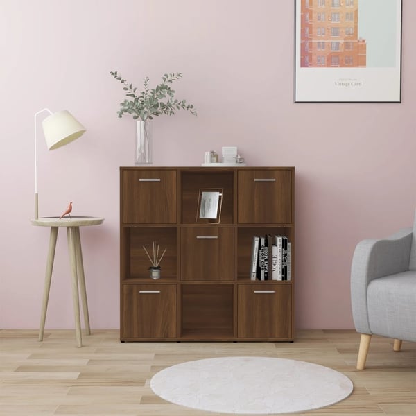 vidaXL bogreol 90x30x90 cm konstrueret træ brun egetræsfarve