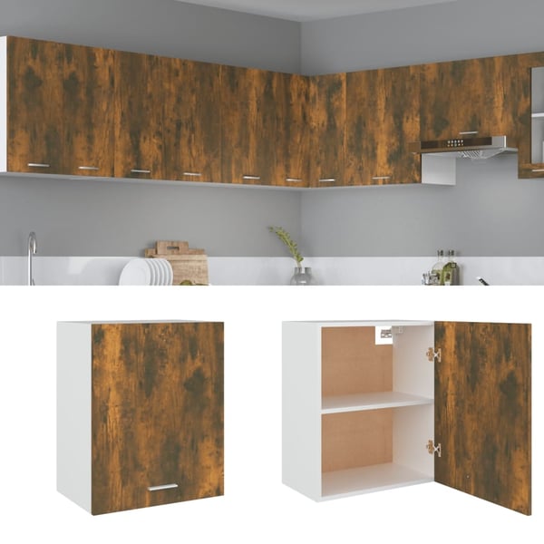 vidaXL Vegghengt skap "Lyon" røkt eik 50x31x60 cm konstruert tre