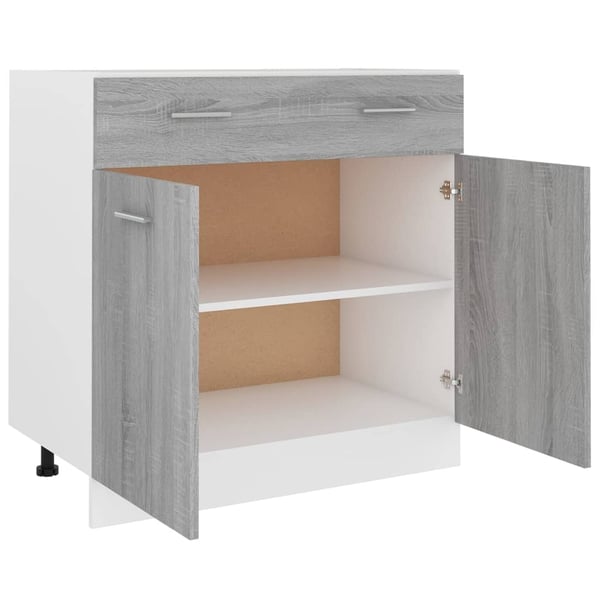 vidaXL Underskap med skuff grå sonoma 80x46x81,5 cm konstruert tre