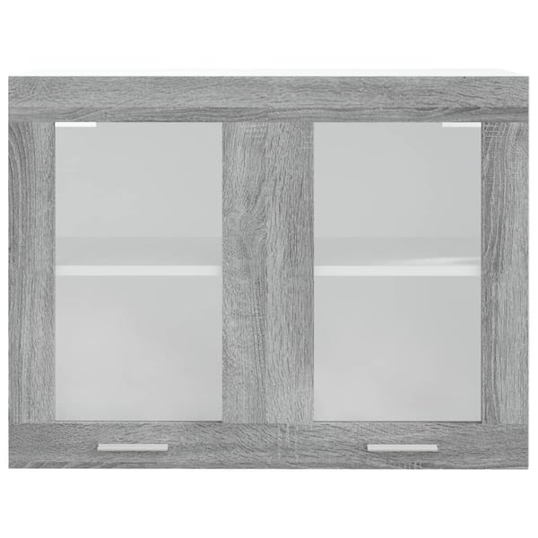 vidaXL Vegghengt glasskap "Lyon" grå sonoma 80x31x60 cm