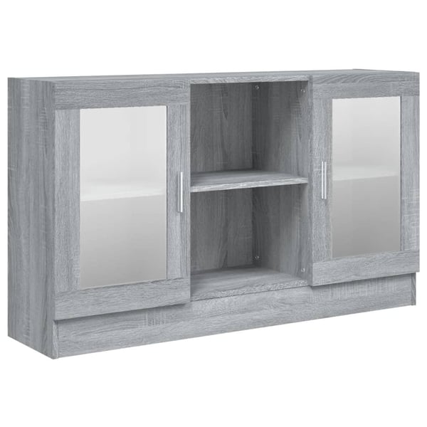 vidaXL Vitrineskap grå sonoma 120x30,5x70 cm konstruert tre