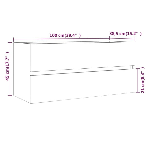 vidaXL Servantskap røkt eik 100x38,5x45 cm konstruert tre