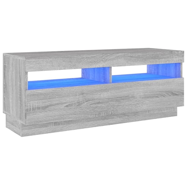vidaXL TV-taso LED-valoilla harmaa Sonoma 100x35x40 cm