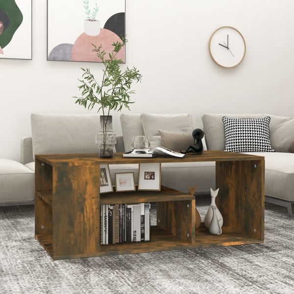 vidaXL Salongbord røkt eik 100x50x40 cm konstruert tre