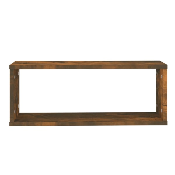 vidaXL Vegghyller kube 4 stk røkt eik 60x15x23 cm konstruert tre