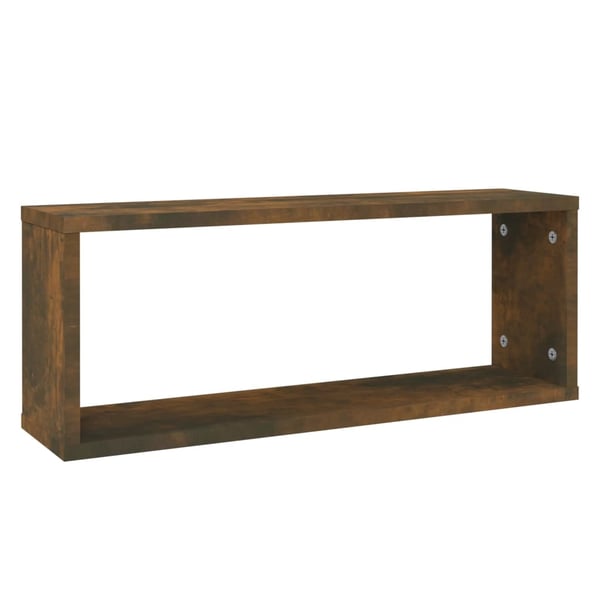 vidaXL Vegghyller kube 2 stk røkt eik 60x15x23 cm konstruert tre