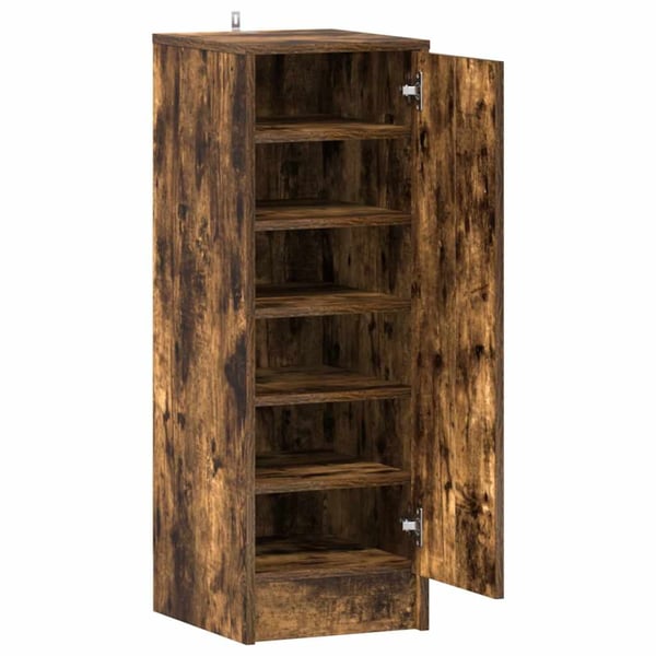 vidaXL Skohylle røkt eik 32x35x92 cm konstruert tre