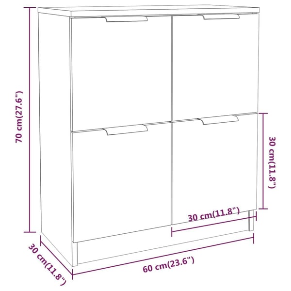 vidaXL Skjenk grå sonoma 60x30x70 cm konstruert tre