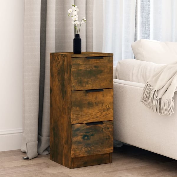 vidaXL Skjenk røkt eik 30x30x70 cm konstruert tre
