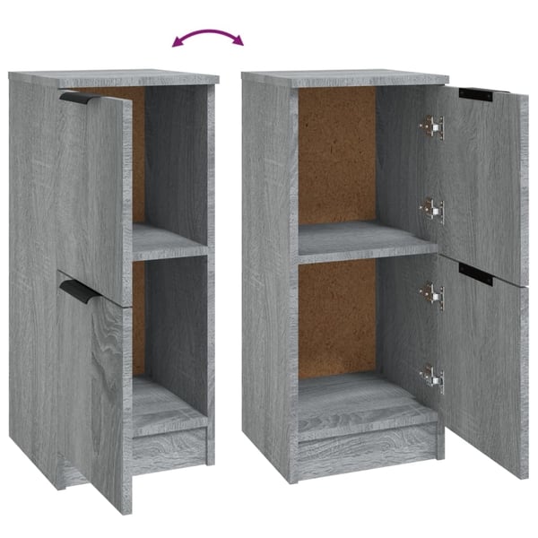 vidaXL Skjenker 2 stk grå sonoma 30x30x70 cm konstruert tre