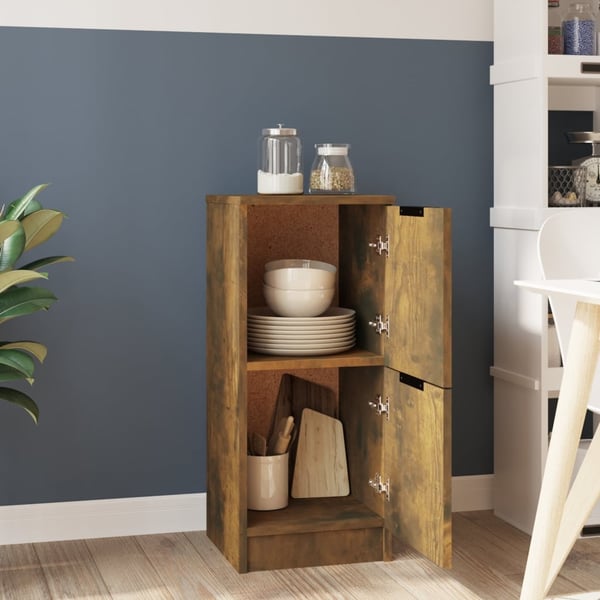 vidaXL Skjenk røkt eik 30x30x70 cm konstruert tre