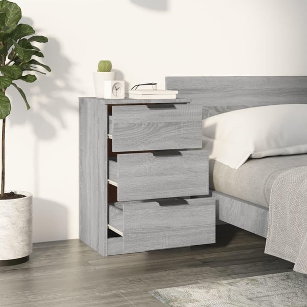 vidaXL Yöpöydät 2 kpl harmaa Sonoma 40x36x65 cm