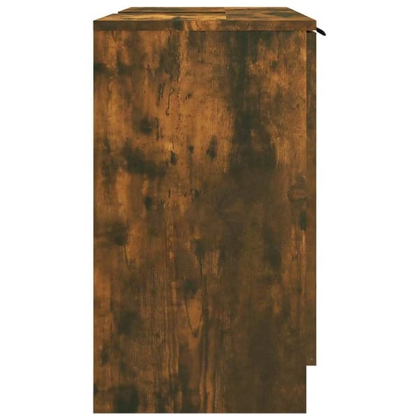 vidaXL badeværelsesskab 64,5x33,5x59 cm konstrueret træ røget egetræ