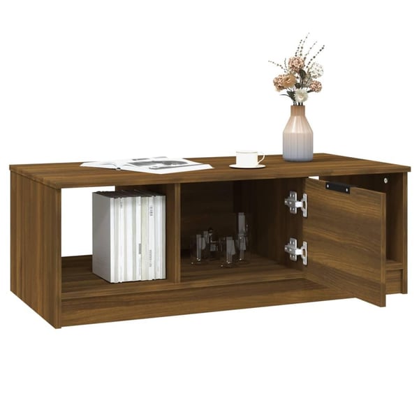 vidaXL sofabord 102x50x36 cm konstrueret træ brun egetræsfarve