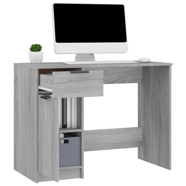 vidaXL Skrivebord grå sonoma 100x50x75 cm konstruert tre