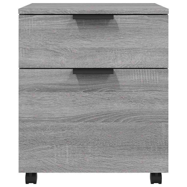 vidaXL arkivskab med hjul 45x38x54 cm konstrueret træ brunt egetræ