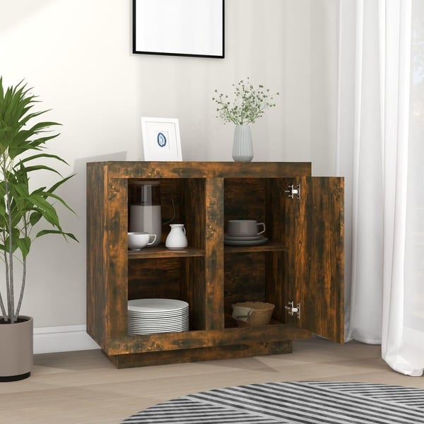 vidaXL skænk 80x40x75 cm røget egetræsfinish