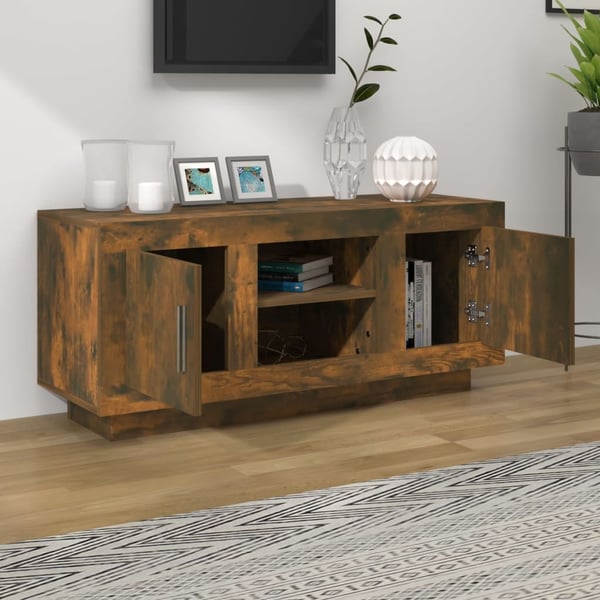 vidaXL TV-benk røkt eik 102x35x45 cm konstruert tre