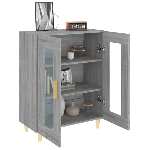 vidaXL Skjenk grå sonoma 69,5x34x90 cm konstruert tre