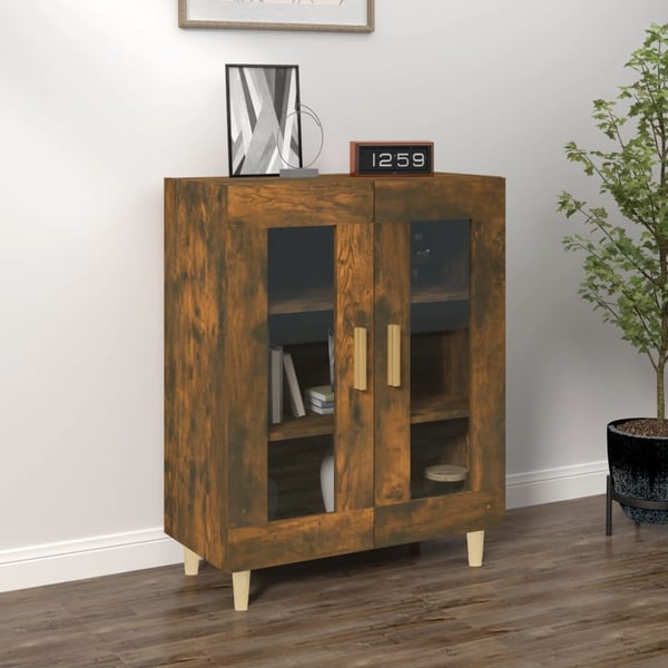 vidaXL Skjenk røkt eik 69,5x34x90 cm konstruert tre