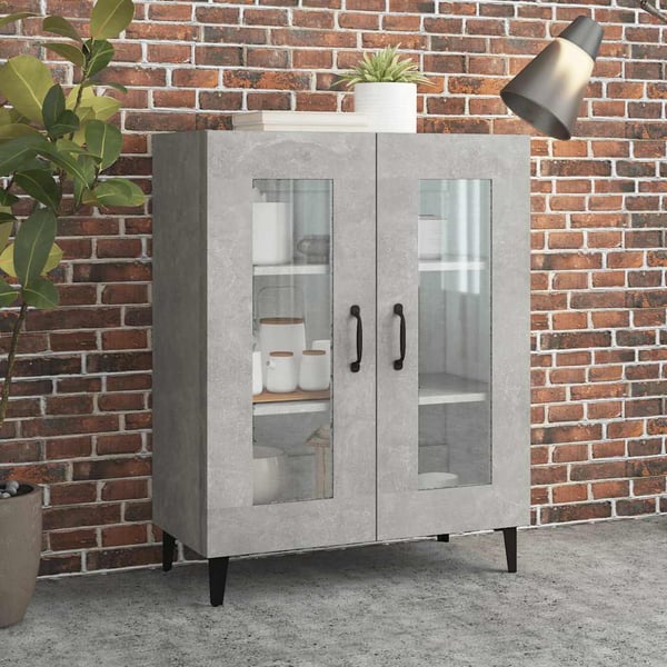 vidaXL skænk 69,5x34x90 cm konstrueret træ røget egetræsfarve