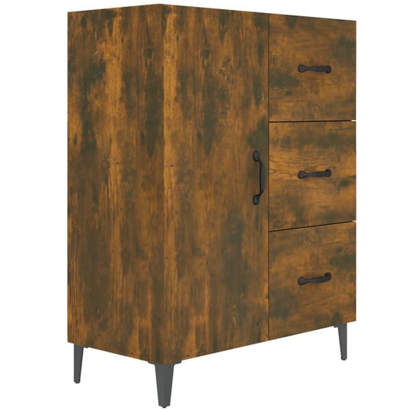 vidaXL Skjenk røkt eik 69,5x34x90 cm konstruert tre