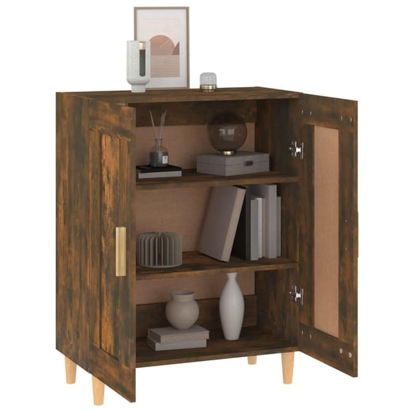 vidaXL Skjenk røkt eik 69,5x34x90 cm konstruert tre