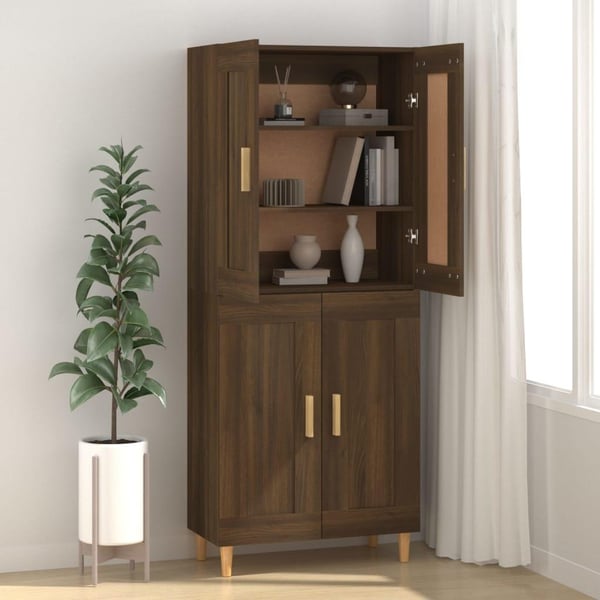 vidaXL Skjenk brun eik 69,5x34x90 cm konstruert tre