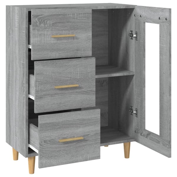 vidaXL Skjenk grå sonoma 69,5x34x90 cm konstruert tre