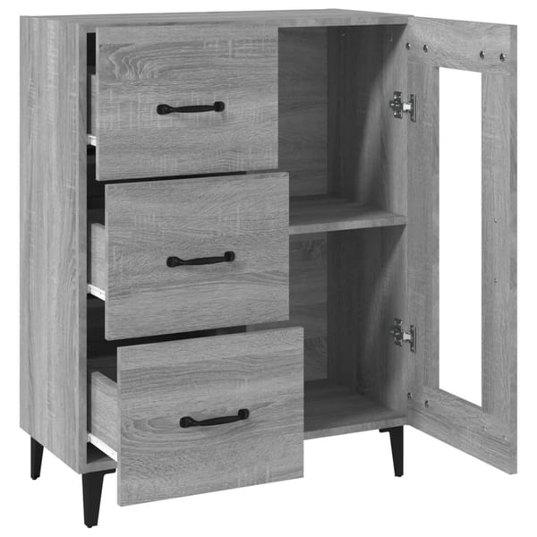 vidaXL Skjenk grå sonoma 69,5x34x90 cm konstruert tre