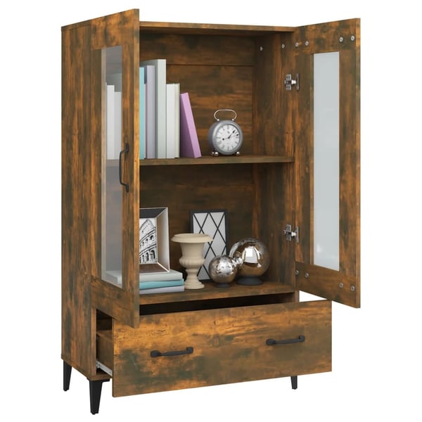 vidaXL Highboard røkt eik 70x31x115 cm konstruert tre