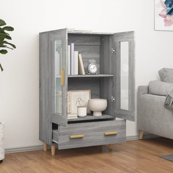 vidaXL Highboard grå sonoma 70x31x115 cm konstruert tre