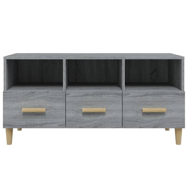 vidaXL TV-benk grå sonoma 102x36x50 cm konstruert tre