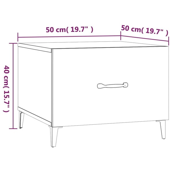 vidaXL Salongbord med metallben 2 stk brun eik 50x50x40 cm