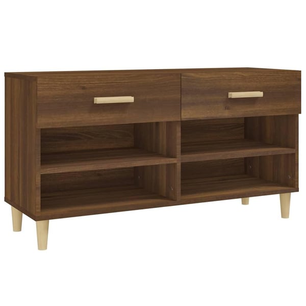 vidaXL Skoskap brun eik 102x35x55 cm konstruert tre