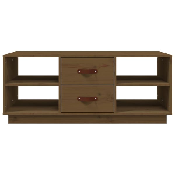 vidaXL sofabord 100x50x41 cm massivt fyrretræ gyldenbrun