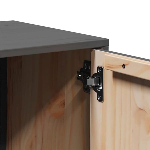 vidaXL TV-benk grå 80x34x40 cm heltre furu